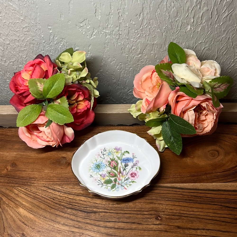 Cottagecore Aynsley Wild Garden Flowers Fine Bone China Trinket Dish